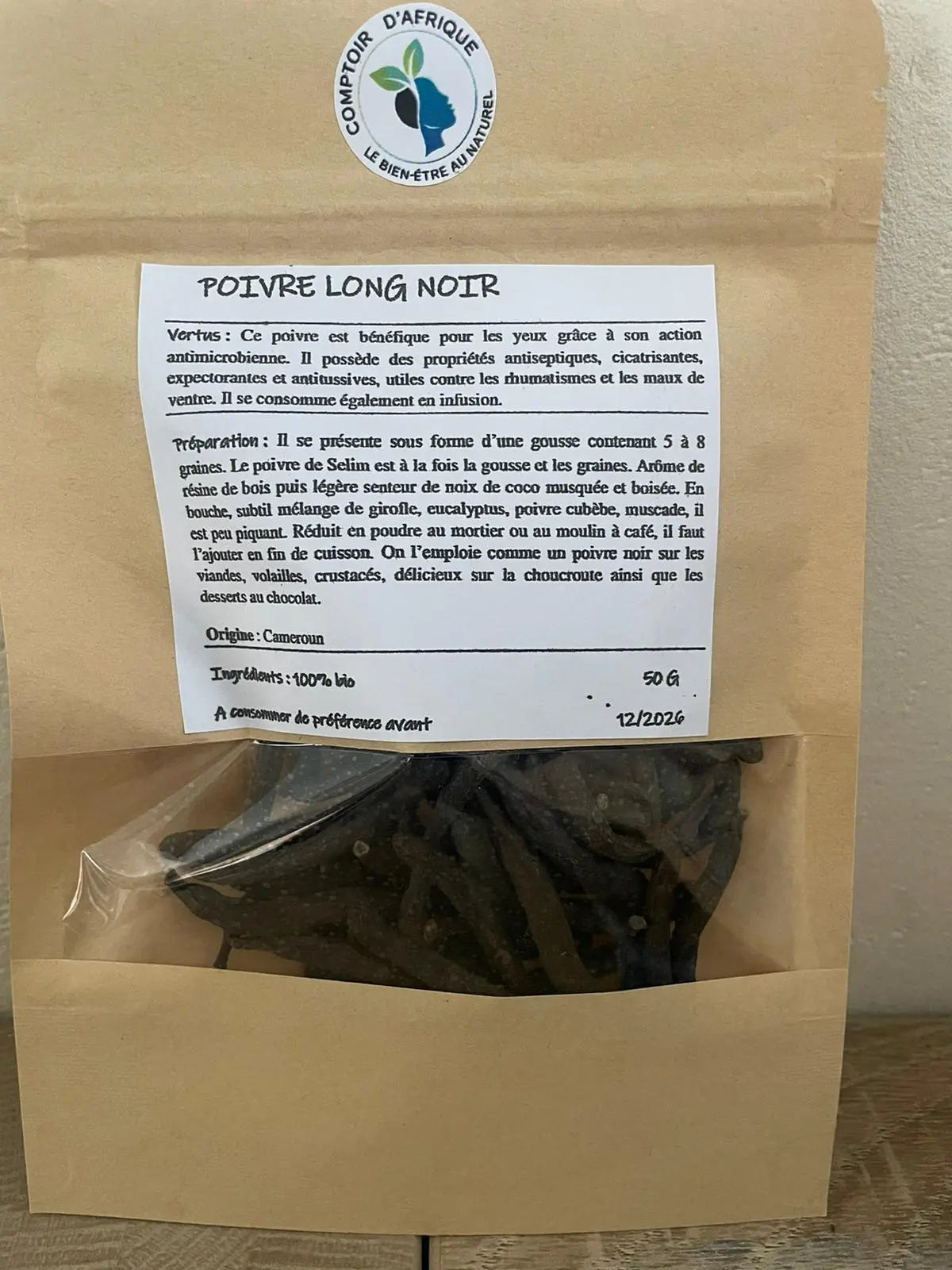 Poivre long noir Comptoir d'Afrique